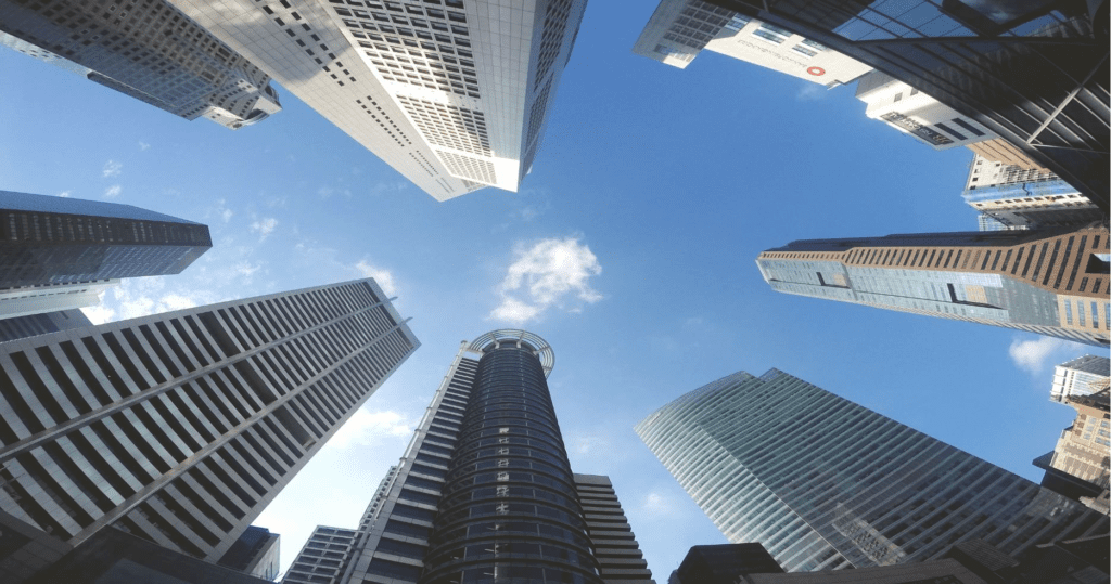 Resources 85 oval view up of skyscraper buildings